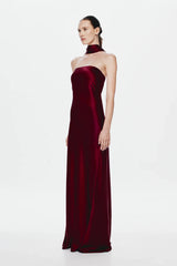 Misha Lilia Satin Gown - Port