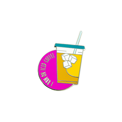I Run On Iced Coffee Pin