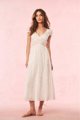 Suvi Cotton Midi Dress - White