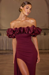 Livette - Ruffle Bardot Maxi Dress