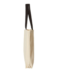 Natural Tote with Contrast Color Handles