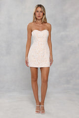 Timeless Romance Strapless Lace Mini Dress White