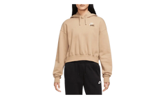 Sportswear Club Fleece Oversized Cropped Pullover Hoodie WMNS"Brown" FB8258 200