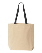Natural Tote with Contrast Color Handles