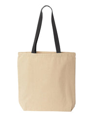 Natural Tote with Contrast Color Handles