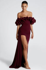 Livette - Ruffle Bardot Maxi Dress