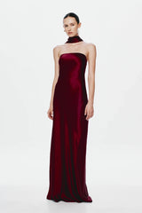 Misha Lilia Satin Gown - Port