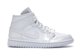 1 Mid Triple White Patent Swoosh (W)