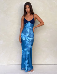 Meshira – Maxi dress with Orchid Print