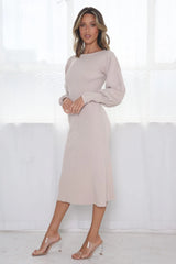 Lori Bell Sleeve Dress - Beige