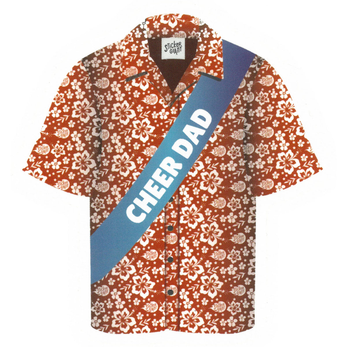 Cheer Dad Hawaiian Sticker