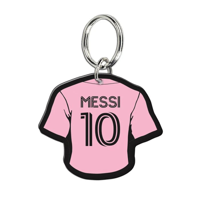 WinCraft Inter Miami CF Premium Acrylic Key Ring Lionel Messi Pink Black