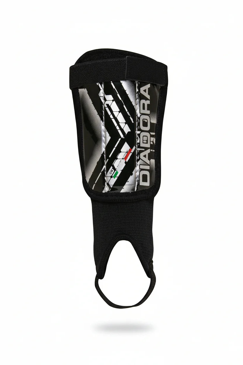 Diadora Forza Soft Shell Soccer Shin Guard Black Write