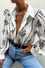 Elise Blouse - Black/White