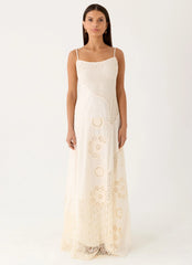 Fabienne Spliced Cotton Maxi Dress - Ivory