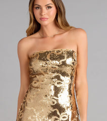 Sweet Shine Strapless Mini Dress