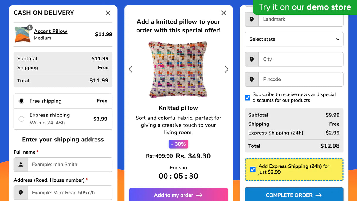 Releasit COD Form Upsells