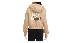 Sportswear Club Fleece Oversized Cropped Pullover Hoodie WMNS"Brown" FB8258 200