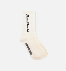 Peace Mens Socks White