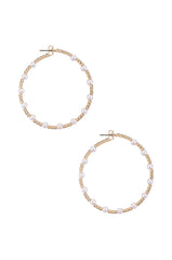 Crystal Pearl Hoop Earring
