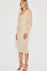 Amelia Knit Midi Dress - Cream