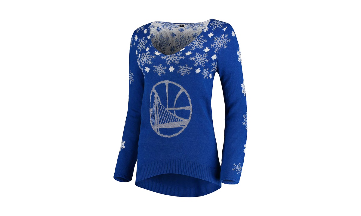 NBA Golden State Warriors V-Neck Sweater WMNS"Snowflake - Blue" STA0618 00001