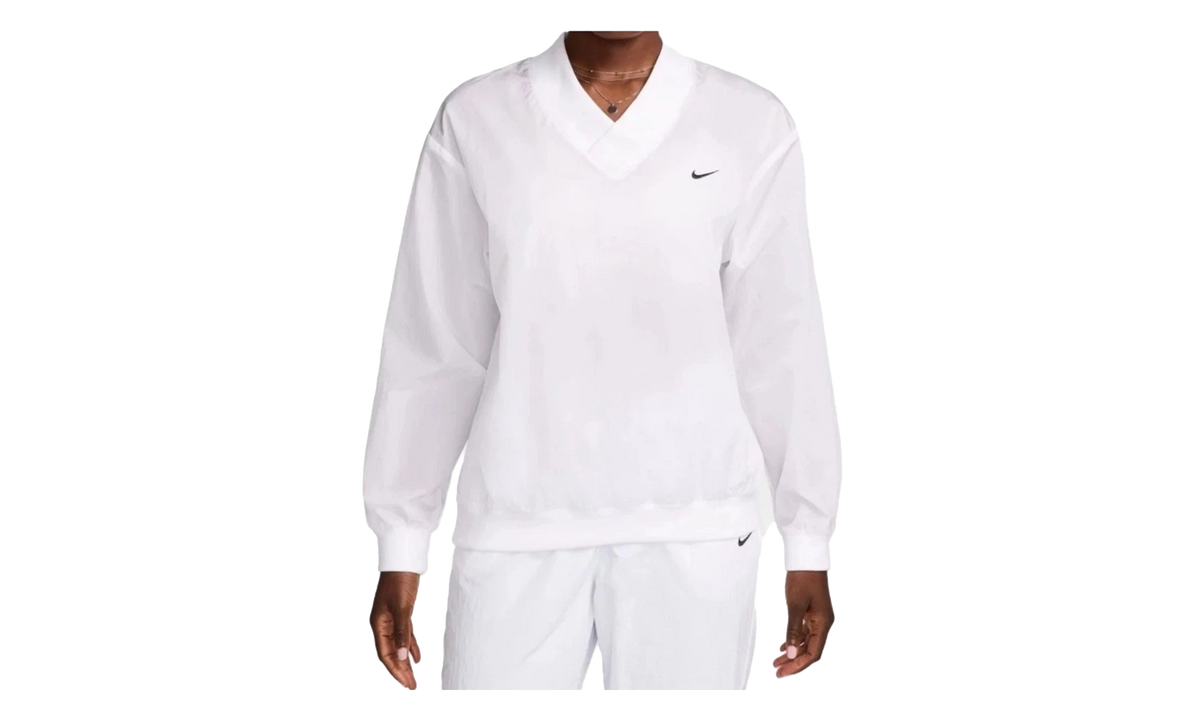 Sportswear Essential Loose UV Woven Long-Sleeve V-Neck WMNS"White" FV7649 100