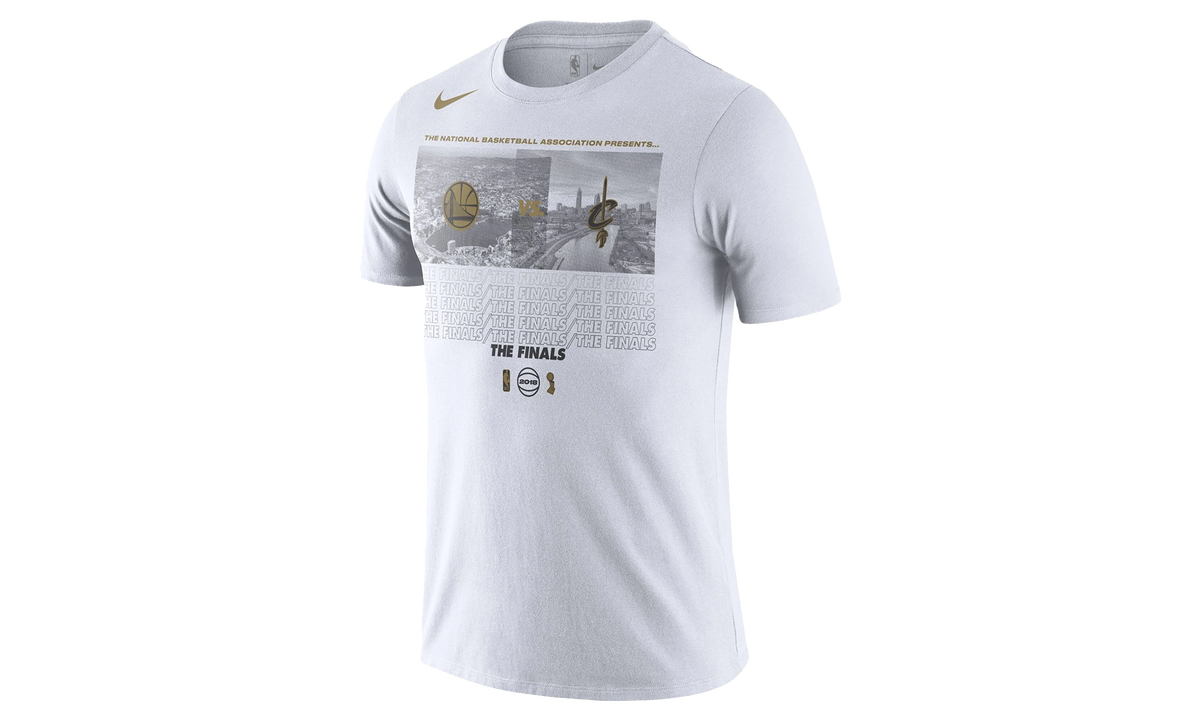 NBA GSW vs. Clev Cavaliers 2018 NBA Finals Bound Dueling Team Matchup T-Shirt WMNS"White" GSW CLEV FINALS2018
